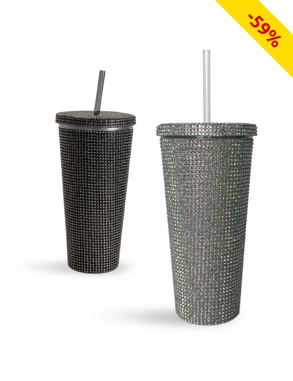 Strassbecher, 600 ml, silberfarben