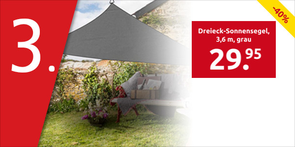 Dreieck-Sonnensegel 3,6 m, grau