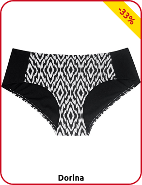 Dorina, Bikini-Slip Hipster, schwarz/bedruckt