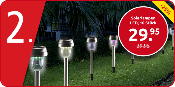 Solarlampen LED «Multicolor», 10 Stück