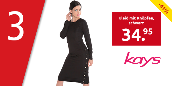 Kleid mit Knöpfen, schwarz