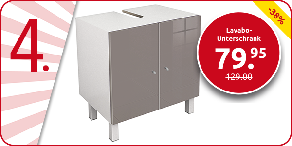 Lavabo-Unterschrank mit High-Gloss-Finish, taupe