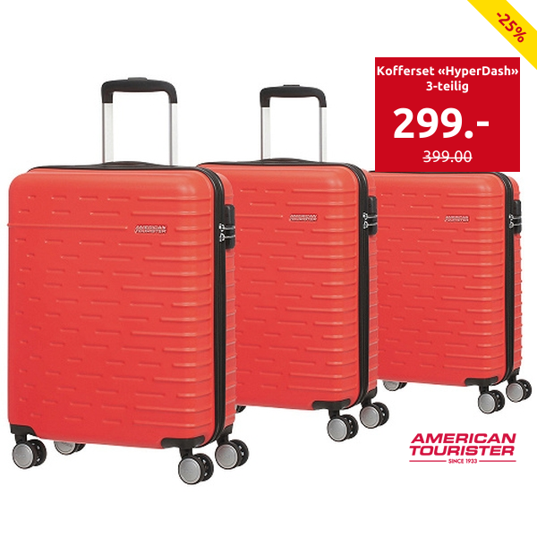 American Tourister Kofferset «HyperDash», 3-teilig, rot