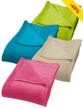 Fleecedecke «Coral» extralang, 220 x 240 cm, fuchsia