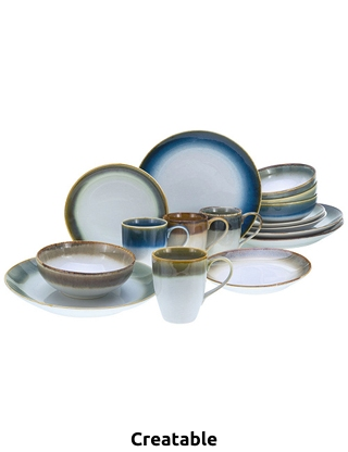 CreaTable Tafelservice «Cascade», 16-teiliges Set für 4 Personen