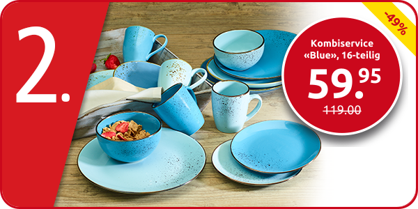 Kombiservice «Blue», 16-teilig