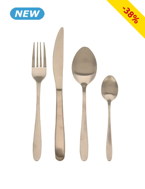 Besteckset, 39-teilig, 6 Personen, goldfarben