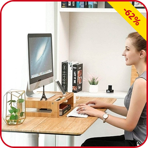 SONGMICS Bildschirmständer aus Bambus