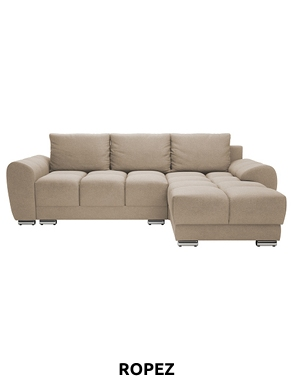 ROPEZ Schlaf-Ecksofa «Azzur», 256 x 175 cm, beige