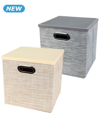 Aufbewahrungsbox, 27x28x27 cm, mit Deckel, goldfarben