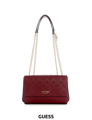 GUESS Umhängetasche «Sirrah Convertible», weinrot