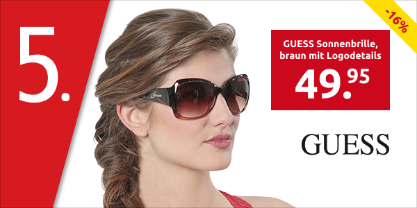GUESS Sonnenbrille, braun mit Logodetails