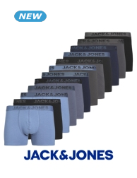 JACK&JONES Boxershorts, 12er-Pack, schwarz/blau/grau