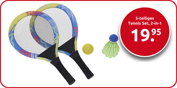 5-teiliges Tennis Set, 2-in-1