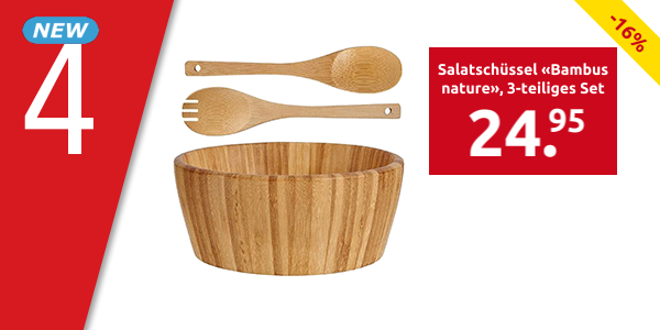 Salatschüssel «Bambus nature» Ø20 cm, 3-teiliges Set
