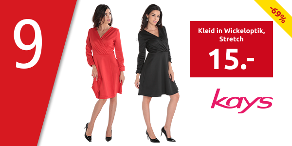 Kleid in Wickeloptik, Stretch, rot
