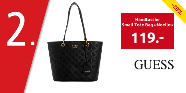 GUESS Handtasche Small Tote Bag «Noelle», schwarz/bedruckt