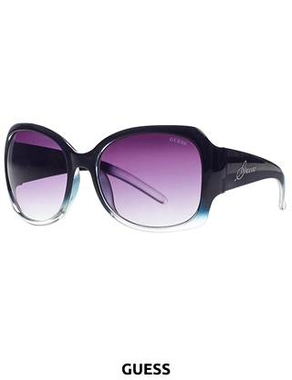 GUESS Damen-Sonnenbrille, abgestufte Gläser, schwarz