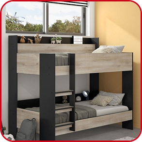 Etagenbett «Artley», Dekor Sonoma-Eiche/schwarz