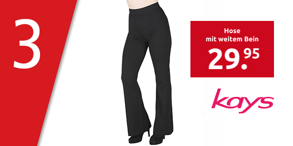 Hose mit weitem Bein, schwarz