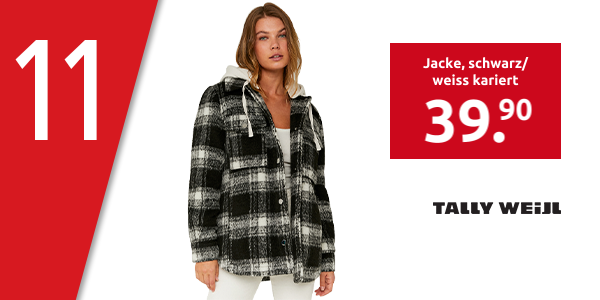 TALLY WEiJL Jacke mit grossen Taschen, schwarz/weiss kariert