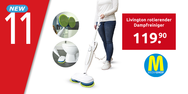 Livington rotierender Dampfreiniger «Steam Twister», weiss