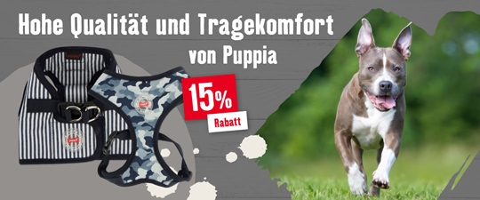 15% auf Geschirre von Puppia