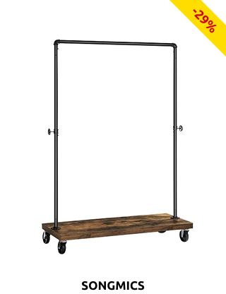 SONGMICS Hoher Kleiderständer «Indus», schwarz