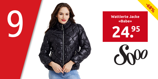 Wattierte Jacke «Babe», schwarz