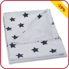 Fleecedecke «Sterne» 150 x 200 cm, weiss