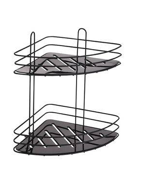 Kleines Bad-Eckregal, aus Metall, mit Saugnäpfen