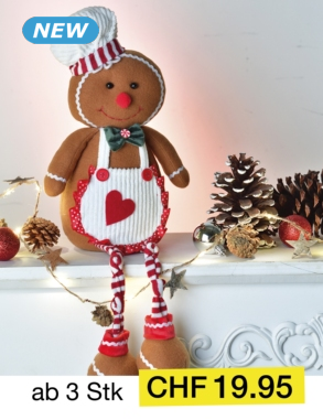 Lebkuchenfigur «Gingerbread», beschwert, H 42 cm