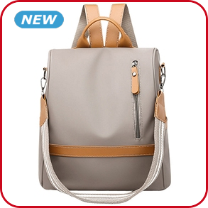 Wasserdichte Handtasche aus Nylon, beige