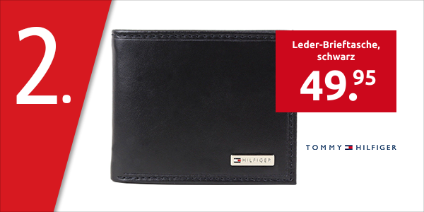 Tommy Hilfiger Leder-Brieftasche, schwarz