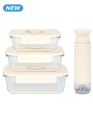 Sous-Vide-Aufbewahrungsboxen, 3er-Set, mit Pumpe