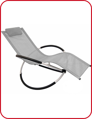 Schaukel-Liegestuhl, ergonomisch, grau