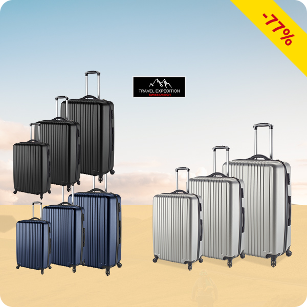 Kofferset «Locarno», 3-teilig, grau