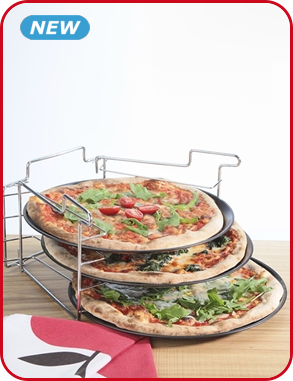 Pizzabackset 3-teilig mit Chromhalter