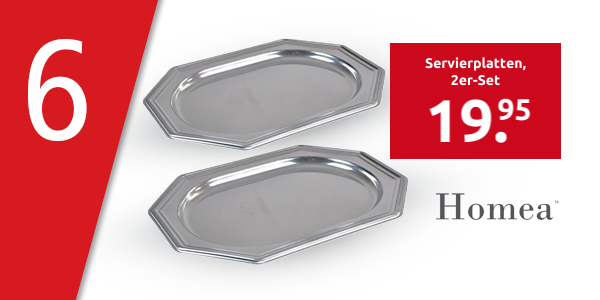 Servierplatten, 2er-Set, 45 x 30 cm, silberfarben