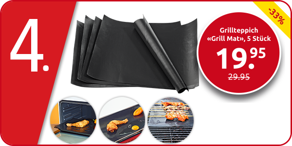 Grillteppich «Grill Mat», 5 Stück