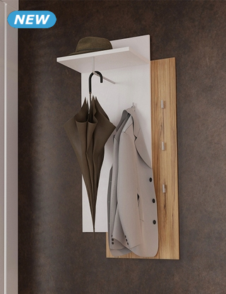 Wandplatte «Lisa», L 60 x H 129 x T 31,5 cm, Dekor eiche/weiss