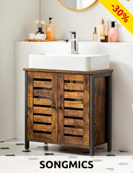 SONGMICS Lavabo-Unterschrank «Indus2», B 60 x H 60 x T 30 cm, eiche/choco