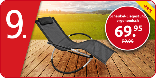 Schaukel-Liegestuhl, ergonomisch, schwarz