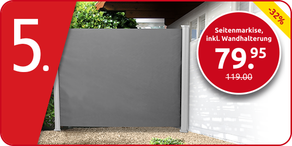 Seitenmarkise anthrazit, inkl. Wandhalterung