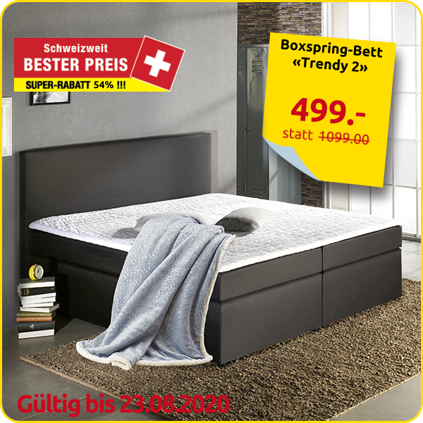 Boxspring-Bett «Trendy 2», 160 x 200 cm, schwarz