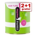 2 + 1 gratis! 3 x Cosma Snackies Maxi Tube