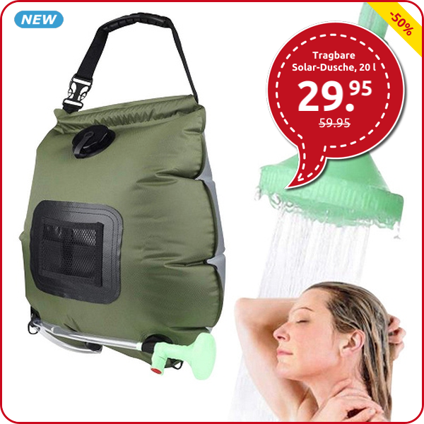 Tragbare Solar-Dusche, 20 l
