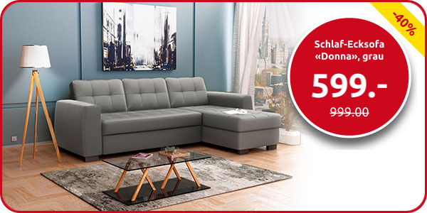 Schlaf-Ecksofa «Donna», grau