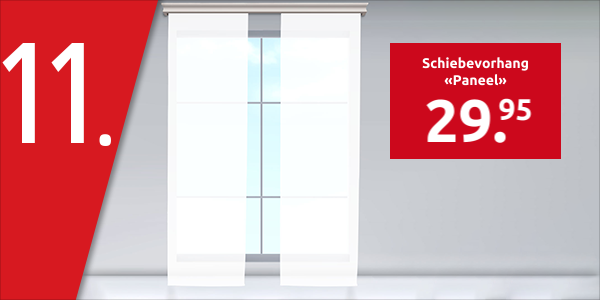 Schiebevorhang «Paneel» 1 Stück, uni weiss