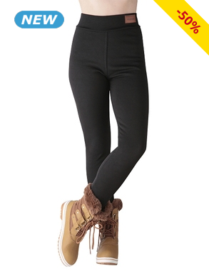 Leggings mit Fleecefutter, schwarz